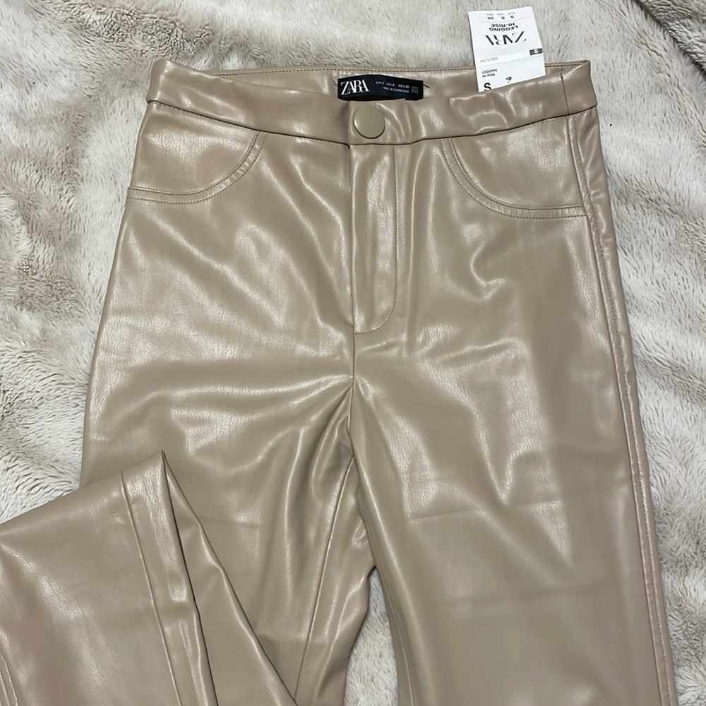 Zara leather jeans